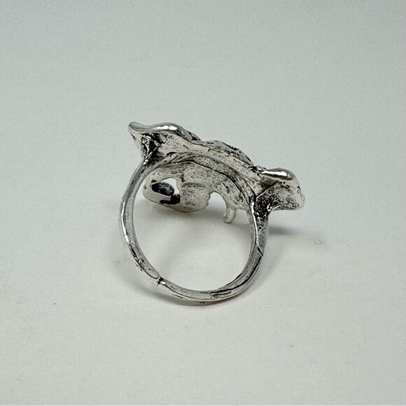 Women's Boho Indian Elephant Symbol Ring Silver Tone Metal Fashion Jewelry - Picture 4 of 5